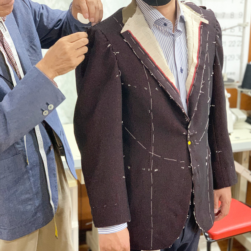 イタリアンジャケット仮縫い